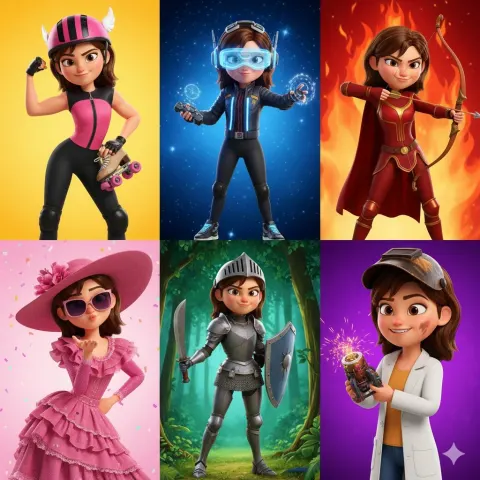 Pixar Girl Six-Panel Showcase