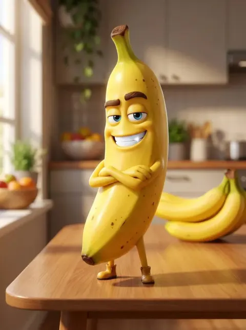 Handsome Banana Hero Character