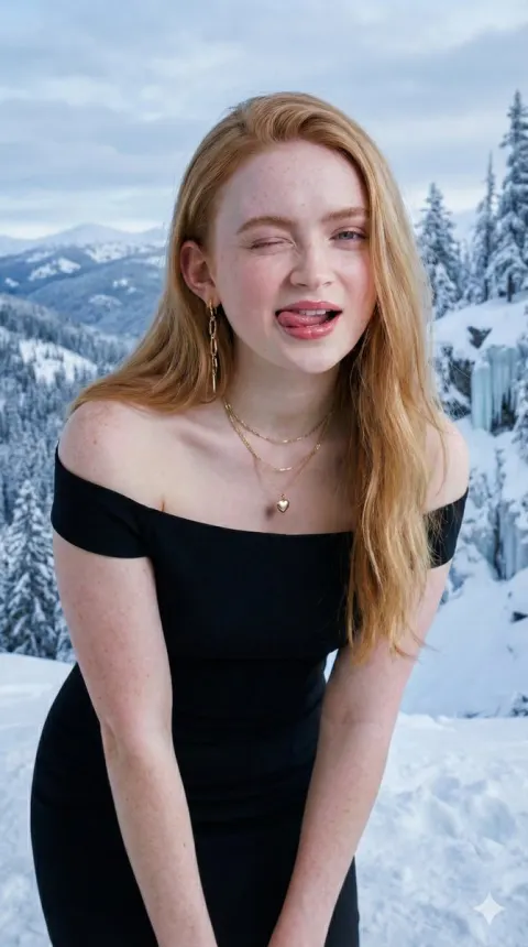 Playful Blonde Studio Portrait
