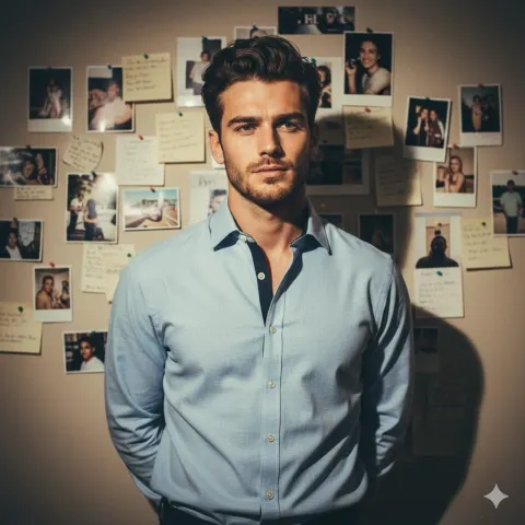 Vintage Flash Portrait of Stylish Man