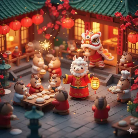 Alpaca's New Year Courtyard