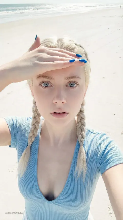 Porcelain Doll Beach Selfie