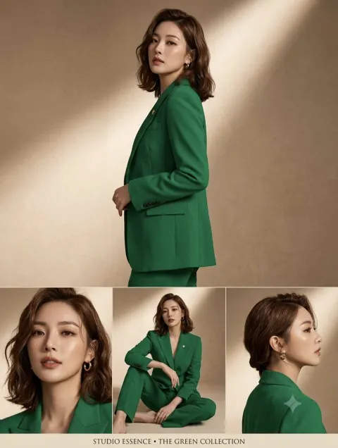 Emerald Green Suit Editorial
