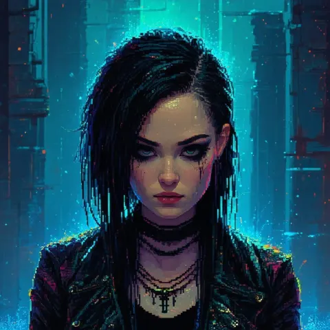 Moody Eight Bit Portrait of Evanescence