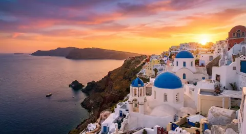 Stunning Santorini Sunset View