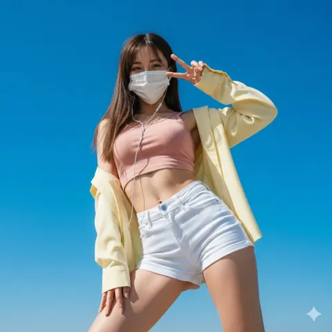 Confident Girl Under Clear Sky