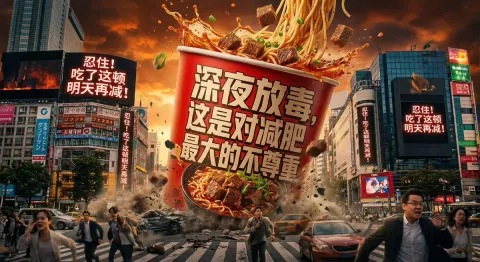 Giant Noodle Bucket Attacks City