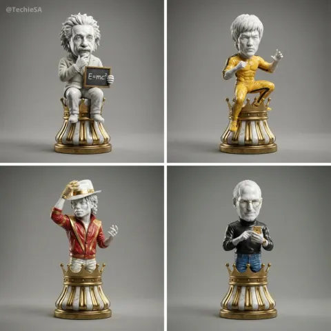 Marble Gold Chess Piece Render
