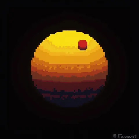 Yellow Circle and Red Square in Pixels