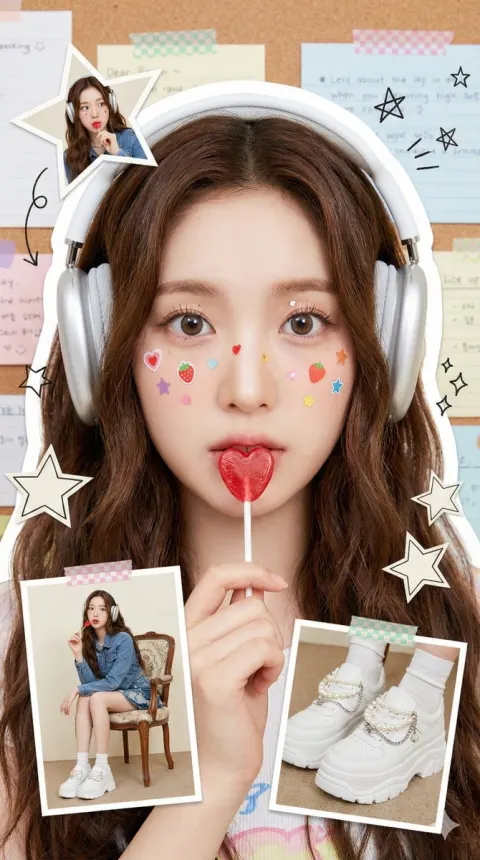 Lollipop Girl Collage Portrait