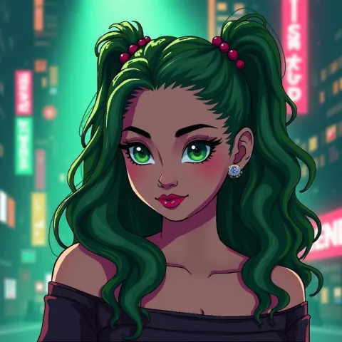 Ariana Grande With Blocky Hair in Pixels