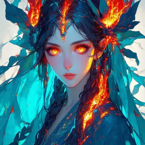 Goddess Hestia With Blazing Hair of Fire