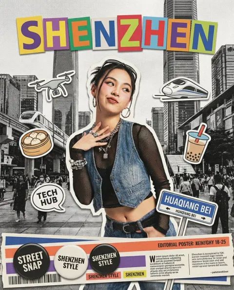 Chengdu Y2K Collage Poster