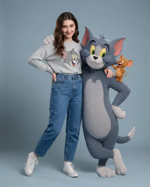 Stylish Duo With 3D Tom Jerry