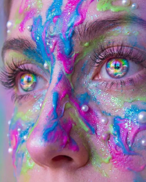 Surreal Iridescent Eye Portrait