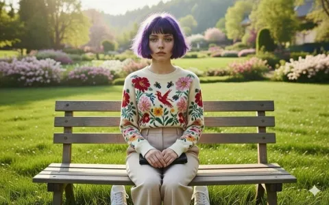 Purple Bob Girl Garden Peace