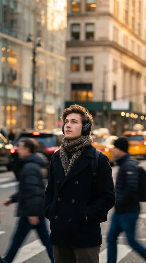 Solitary Soul in City Light