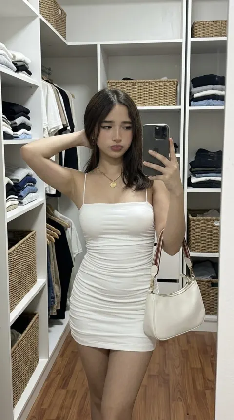 Tech Dress Closet Mirror Selfie
