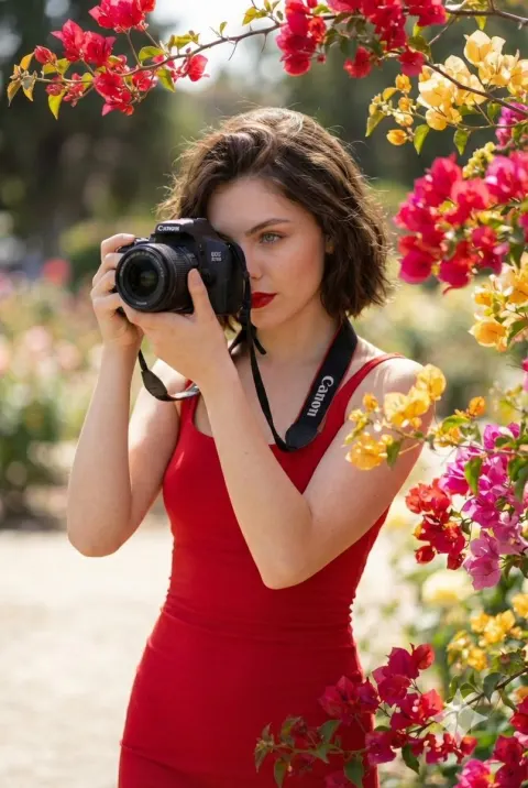 Red Dress Photographer Portrait