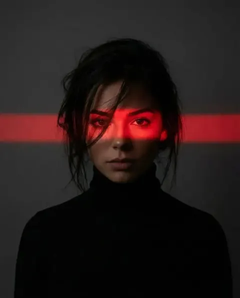 Red Light Shadow Portrait