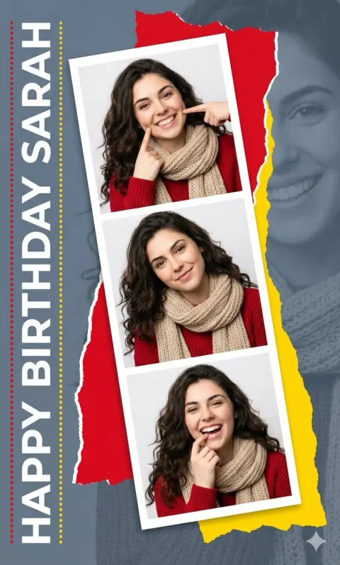 Happy Birthday Graphic Collage Art