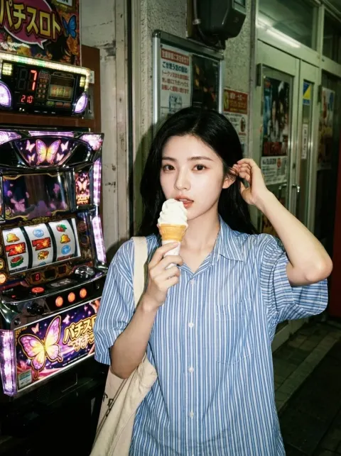 Ice Cream Girl at Neon Arcade