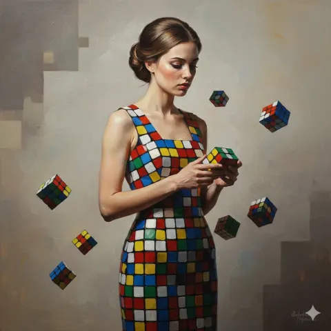 Rubik's Cube Dress Portrait