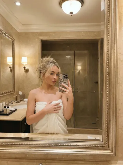 Elegant Bathroom Mirror Selfie