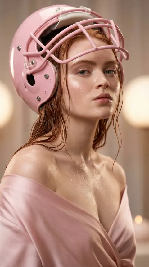 Pink Helmet Haute Couture Portrait