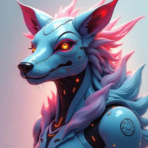 Anthropomorphic Mecha Monster in Painterly Color