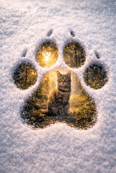 Surreal Paw Print Wonderland