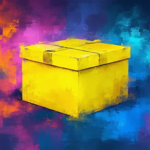 A Yellow Box in Painterly Ethereal Glow