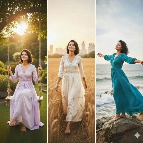 Woman Transformation Triptych Art