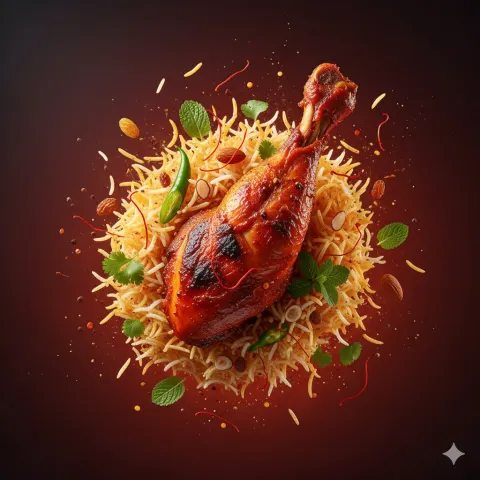 Spicy Chicken Biryani Surreal Shot