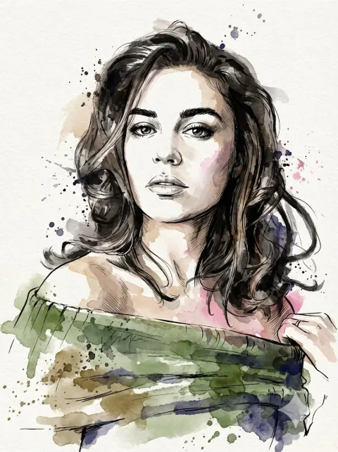 Ink Splash Portrait Art