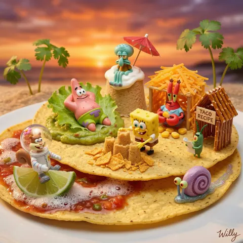 SpongeBob Miniature Food Beach Resort