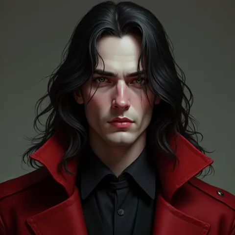 Pale Vampire Gentleman in Red and Black