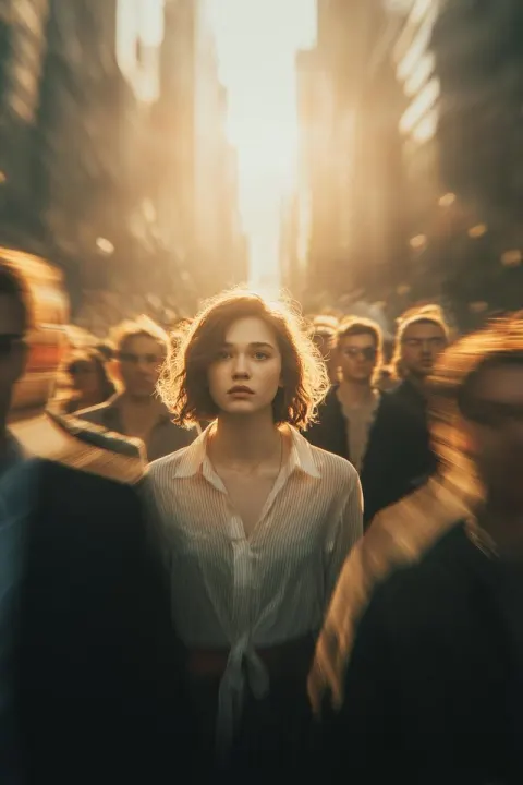 Urban Solitude: Light in Crowds