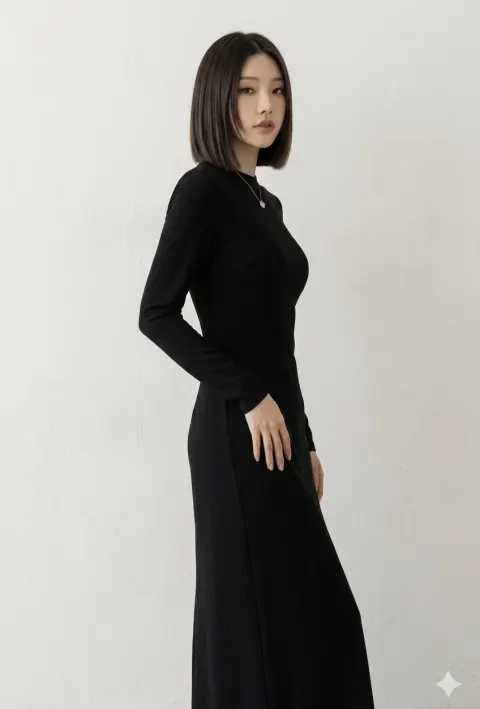 Minimalist Black Dress Fashion Shoot