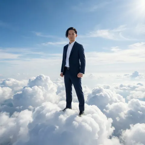 Suited Guardian King Above Clouds