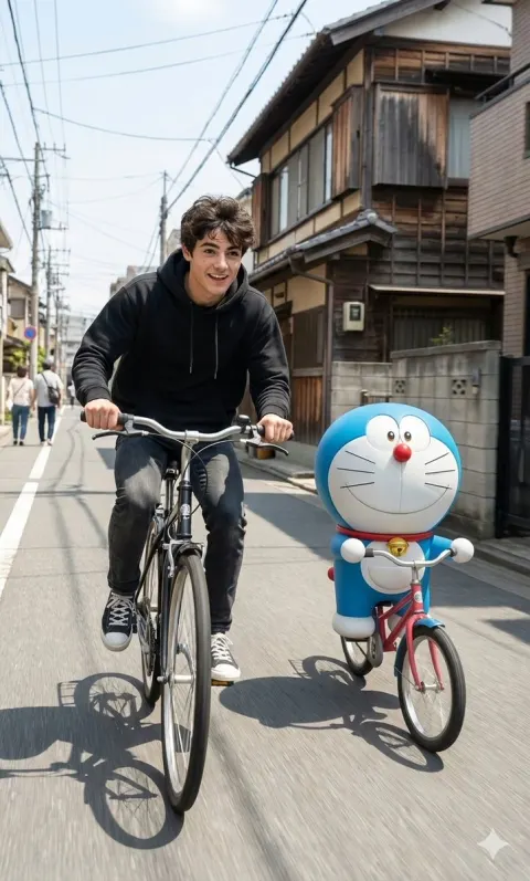 Doraemon Street Cycling Adventure