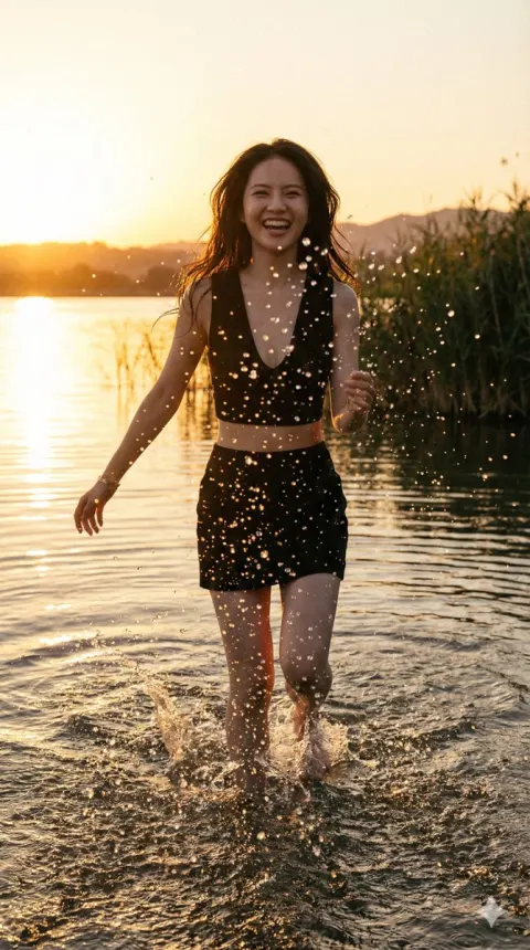 Sunset Splash Frozen in Time
