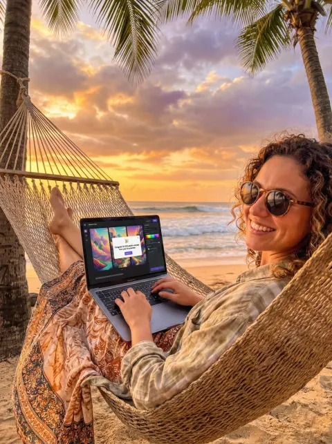 Beach AI Passive Income Freedom