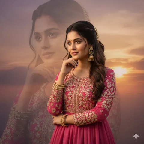 Magenta Beauty Sunset Portrait