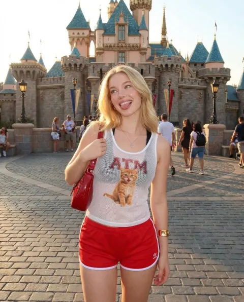 Playful Blonde at Fairytale Castle