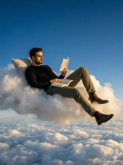 Surreal Cloud Reading Dreamscape
