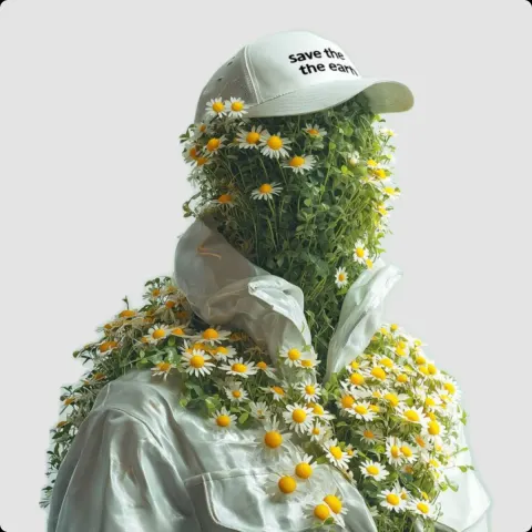 Surreal Daisy Portrait Art