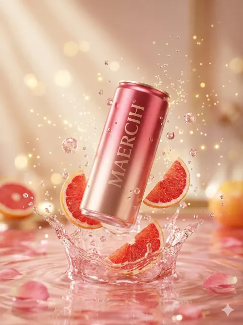 Floating Rose Pink Soda Can