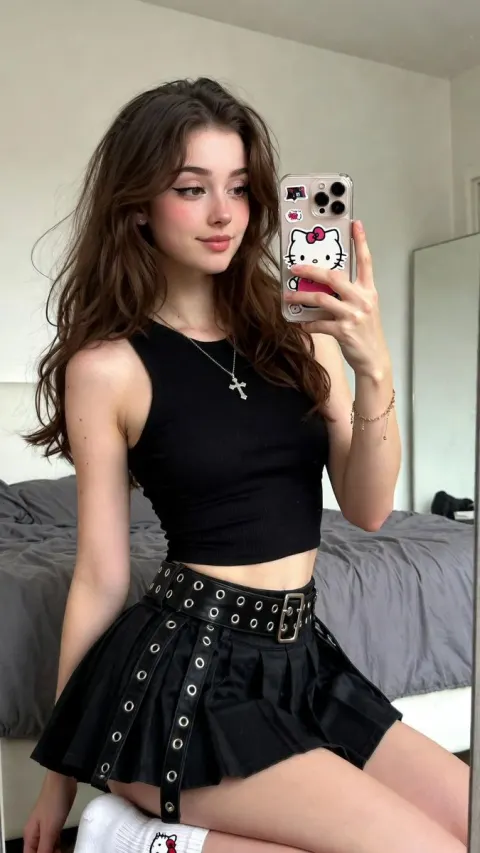Soft Grunge E-Girl Mirror Selfie