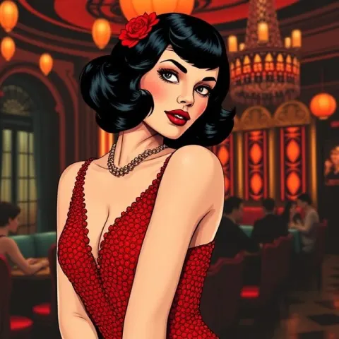 Vivid Pop Art Jazz Nightclub Scene